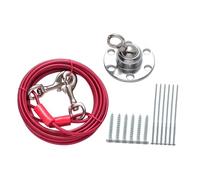 Homoyoyo Piquet Rotatif pour Chien en Acier Inoxydable 3 Mètres Câble Métallique, Fixation Anti-enchevêtrement 360°, Usage Extérieur Jardin Et Camping, Adapté Aux Harnais Et Laisses