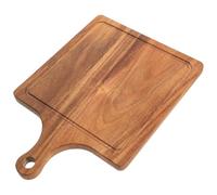 Homoyoyo Planche à Découper en Bois Massif D’acacia 29x20x1,5 Cm avec Poignée Ergonomique, Plateau à Pizza Multifonction, Charcuterie et Fruits - Ustensile Cuisine Pratique et Naturel