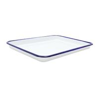 Homoyoyo Plaque à Crêpes Rectangulaire Émaillée Blanche 27x19cm, Plat à Four Résistant la Chaleur, Facile à Nettoyer, Compatible Congélateur et Réfrigérateur