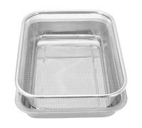 Homoyoyo Plaque à Pâtisserie en Acier Inoxydable Grille de Refroidissement Panier Égouttoir pour Friture Bac de Drainage d'Huile 1 Ensemble Multifonction pour Cuisson et