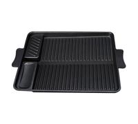 Homoyoyo Plaque de Cuisson Rectangulaire Antiadhésive en Pierre de Lave pour Barbecue Extérieur Ustensile de Cuisson BBQ Léger et Résistant Plat Grill Polyvalent pour Pizza et Grillades