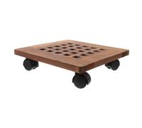 Homoyoyo Plateau Mobile pour Pot de Fleurs Bois Massif Épais Support Perforé avec roulettes Pivotantes et Frein Diagonale Chariot Jardin Léger et Robuste pour Pots Intérieur et Extérieur