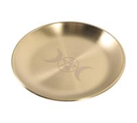 Homoyoyo Plateau Pentagramme Métal Sacré pour Bijoux et Rituels Présentoir Décoratif Altar Tray pour Colliers Bracelets Plateau de Service Ésotérique pour Offrandes et Cérémonies