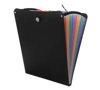 Homoyoyo Pochette à Soufflets Verticale Extensible 13 Compartiments A4 en Plastique Noir Organiseur Accordéon pour Documents Scolaires et Professionnels Chemise de Classement pour