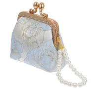 Homoyoyo Pochette De Mariage Brodée De Fleurs Sac à Main Vintage De Style Chinois pour Femme avec Sangle Fausse Et Rangement pour Monnaie