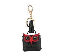 Homoyoyo Pochette de Rangement pour Écouteurs Cuir PU avec Porte Clés Chouette Petite Sacoche Compacte pour Filles et Femmes pour Voyage et