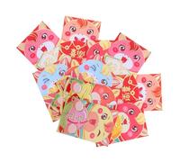 Homoyoyo Pochettes Rouges An Chinois Lot de Enveloppes Rouges Carton avec Motif Cheval Cartoon Pochettes Chanceuses pour Festivités Printemps