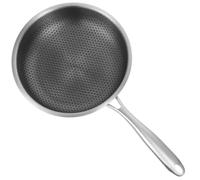 Homoyoyo Poêle à Omelette en Acier Inoxydable 24 Cm Nid D'abeille Antiadhésive, Poêle à Steak Polyvalente Compatible Induction et Gaz pour Cuisson Uniforme Œufs et Viande
