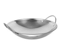 Homoyoyo Poêle Inox Nid Abeille avec Double Poignées Mini Marmite Acier Inoxydable pour Fruits de Mer Cuisson Polyvalente Intérieure et Extérieure Résistante et Facile à Transporter