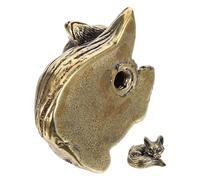 Homoyoyo Poignée de Tiroir en Laiton Vintage Renard, Bouton de Meuble Décoratif pour Armoire, Finition Patinée, Kit Vis, Poignées de Porte D'armoire Créatives Cuisine et Chambre, Style