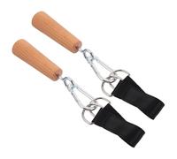 Homoyoyo Poignées de Traction en Bois pour Musculation, Sangle Extensible Auxiliaire, 1 Paire Paquet de Rangement, Entraînement Poignet et Bras, Accessoires Fitness pour Escalade Basse