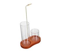 Homoyoyo Porte-brûleur Bois Massif avec Récupérateur de Cendres Verre Amovible Brûleur Élégant pour Méditation Yoga et Spa Design Moderne pour Maison et Temple