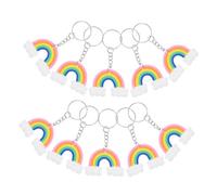 Homoyoyo Porte-clés Arc-en-ciel en Silicone Coloré Mini pour Paquet à Main, Lot de 10, Pendentif Dessin Animé Garçon et Filles, Décoration Paquet à Dos et Clés Voiture, Accessoire Mode