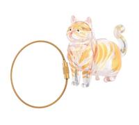 Homoyoyo Porte-Clés Boîte à Poils D’Animaux Transparente en Capsule Rangement Compact pour Poils de Chat Golden Shaded Souvenir Commémoratif Mobile et Décoratif