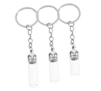 Homoyoyo Porte-clés Bouteille En Verre 3pcs Capuchon Acrylique Argenté Et Porte-clés Pour Huiles Essentielles Et