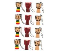Homoyoyo Porte-clés Mini Djembe Africain en Bois - Lot De 3 Pendentifs Colorés en Acajou pour Décoration De Clés Souvenirs Et Original Style