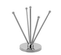 Homoyoyo Porte-drapeau de Table Télescopique en Acier Inoxydable 5 Mâts avec Base Stable, Support Métallique Rétractable pour Bureau, Maison et Salle de Réunion, Présentoir à Drapeaux