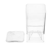 Homoyoyo Porte-lingettes Démaquillantes Transparent Compact, Boîte Porte-Coton Surélevée en Plastique Anti-poussière, Organisateur De Disques De Coton Pratique pour Salle De Bain Et Coiffeuse