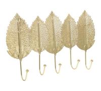 Homoyoyo Porte-Manteau Mural 4 Crochets en Fer Doré Forme Feuilles Support Mural Robuste pour Vêtements Clés Chapeaux Salle de Bain et Salon Patère Décorative Nordique