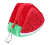 Homoyoyo Porte-Monnaie Fruits Peluche Petits Paquet à Main Porte-clés Compact pour Femmes Usage Quotidien Couleur Pastèque Triangle en 3D
