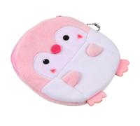 Homoyoyo Porte-Monnaie Peluche Pingouin Mignon Petit Sac Monnaie Portable pour Clés Et Pochette Douce Polyvalente pour Garçon Fille Et Adultes Compact Et Léger Rose