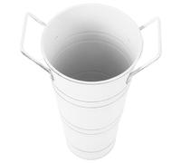 Homoyoyo Porte-parapluies Étanche Vintage en Fer Blanc 18,5x31x13 Cm pour Entrée Seau Haut Multifonction Rangement Parapluies Et Vase à Fleurs