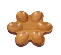 Homoyoyo Porte-œufs en Bois à Motif Floral, Petit Plateau à Œufs Durs en Bois, 6 Compartiments, pour Réfrigérateur, Support Décoratif de Pâques, Assiette à Poser sur Le Plan de Travail de La