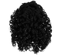 Homoyoyo Postiche Queue de Cheval Bouclée Africaine à Cordon 35 Cm Noire, Extension Cheveux Tresse Longue et Réglable, Postiche Bouclée sans Colle ni Gel, Coiffure Femme