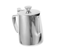 Homoyoyo Pot à Lait Inox avec Bec Verseur Précis et Couvercle Pichet Mousseur pour Latte Art Tasse à Lait Polyvalente pour Café Maison et Professionnel