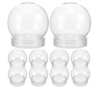 Homoyoyo Pot Cloche Boule À Neige Bricolage 10 Pièces Boule À Neige en Plastique avec Bouchon À pour Bricolage Artisanat Décoration De Maison De Noël Mini Pots