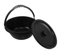 Homoyoyo Pot de Chambre Portable avec Couvercle pour Fauteuil Roulant, Chaise Percée Adulte 28,4 X 28,4 X 12 Cm, Seau de Toilette de Chevet Ergonomique pour Personnes Âgées