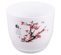 Homoyoyo Pot de Fleur Résine Grand Format avec Soucoupe de Drainage Jardinière Créative Effet pour Succulentes Plantes Intérieur Balcon Bureau et Cuisine