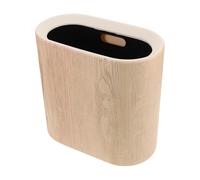 Homoyoyo Poubelle Étroite avec Couvercle Plastique Imitation Bois 10 Litres Corbeille sous Évier Cuisine Bureau ou Chambre Bac de Recyclage Pratique et Hermétique Nettoyage Facile