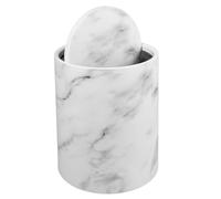 Homoyoyo Poubelle Ménagère à Couvercle Basculant 12L Imitation Marbre Blanche Plastique Épais Résistant Cuisine Salle de Bain Bureau et Maison Seau Intérieur Lisse Facile à Nettoyer
