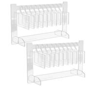 Homoyoyo Présentoir à Ongles en Acrylique Transparent 2 Pièces Support pour Faux Ongles et Nail Art Petit Format Compact Salon de Beauté et Formation Professionnelle