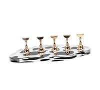 Homoyoyo Présentoir à Ongles Et Base De Manucure 5 Pièces Petit Format Motif Vache En Acrylique Doré Réutilisable Pratique Pour Nail Art Débutants Outil Formation Salon