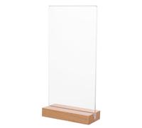 Homoyoyo Présentoir Porte-Menu de Bureau en Acrylique et Bois de Hêtre Format Vertical 100×200 MM Base Stable Support Multifonction pour Affichage de Photos et Notes pour Commerces et