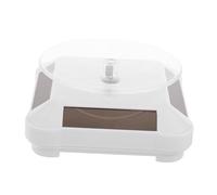 Homoyoyo Présentoir Rotatif Électrique Solaire pour Bijoux en Abs Blanc, Socle D'affichage Motorisé 360° Polyvalent pour Boutiques Et Expositions, Plateau Tournant Double Usage Élégant Et Pratique