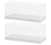 Homoyoyo Présentoirs Acryliques pour Figurines et Maquettes 1:64, Lot de 2 Boîtes Couvercle Blanc, Rangement pour Modélisme