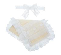 Homoyoyo Protège-cahiers en Tissu Blanc Dentelle Délicate et Nœud Élégant, Couverture Douce et Polyvalente pour Usage Quotidien et Lecture
