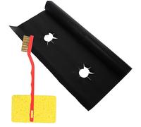 Homoyoyo Protège-plaque de Cuisson à Gaz avec Tapis Anti-saleté Réutilisable, Housses de Brûleurs en Tissu Résistant, Kit 3 Pièces pour Gazinière, Accessoire Nettoyage la Couleur Aléatoire