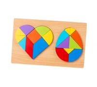 Homoyoyo Puzzle Éducatif Tangram en Bois 1 Set Forme Cœur et Œuf, Jeu D’éveil Montessori pour Garçon et Filles, Interactif de Construction Géométrique, Apprentissage Précoce et Créativité