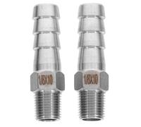 Homoyoyo Raccord de Tuyau Inox 10 MM Filetage Mâle 1/8 Npt Connecteur Cannelé pour Plomberie et Tuyau D’Air Comprimé Kit 2 Pièces pour Usage Domestique et Brassage Amateur