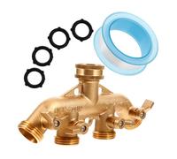 Homoyoyo Raccord Répartiteur Robinet Jardin Laiton Voies Réglables pour Arrosage Connecteur Rapide pour Tuyaux Eau Adapté Irrigation Extérieure et Usage Domestique