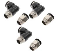 Homoyoyo Raccords Pneumatiques à Emboîtement Droit 3/8 vers 12 Mm, Connecteurs Rapides Noirs Pc12-03 et Pl12-03, Kit 6 Pièces pour Tuyaux D'air Haute Pression Industrielle