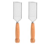 Homoyoyo Râpe Multifonction en Acier Inoxydable 2 Pièces Poignée en Bois, Trancheuse à Fromage et Légumes, Ustensile la Cuisine Inox Compact pour Usage Domestique et Professionnel
