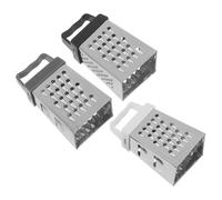 Homoyoyo Râpe Multifonction en Acier Inoxydable 3 Pièces Noir Blanc Gris, Trancheuse à Légumes Compacte pour Carottes et Pommes de Terre, Mini Râpe à Fromage et Ail, Outil Pratique Cuisine