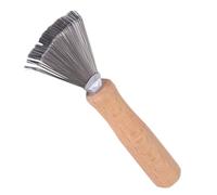 Homoyoyo Râteau de Nettoyage pour Compositions Jardin, Outil à Main en Métal et Bois Poignée Ergonomique, Nettoyeur D’Aiguilles et Débris pour Entretien Précis des Œuvres d'art