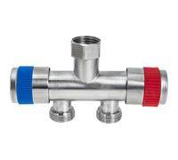 Homoyoyo Répartiteur de Tuyau en Acier Inoxydable pour Robinet Machine à Laver, Double Sortie Solide et Résistance Haute Pression, pour Arrivée d'eau