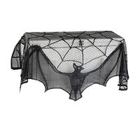 Homoyoyo Rideau Décoratif Halloween Chauve Souris Dentelle Noire avec Toile Araignée Décoration de Porte pour Ambiance Effrayante Accessoire de Fond pour
